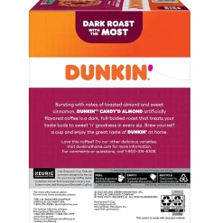 Keurig K-Cups<Dunkin' Candy'd Almond Coffee Keurig K-Cup Pods, Dark Roast, 22/Carton (5000375651)