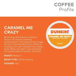 Keurig K-Cups<Dunkin' Caramel Me Crazy Coffee Keurig® K-Cup® Pods, Medium Roast, 22/Box (5000364900)