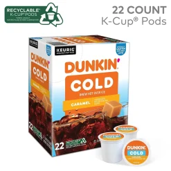 Keurig K-Cups<Dunkin' Cold Caramel Iced Coffee Keurig® K-Cup® Pods, Medium Dark Roast, 22/Box (5000375314)