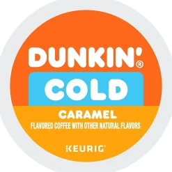 Keurig K-Cups<Dunkin' Cold Caramel Iced Coffee Keurig® K-Cup® Pods, Medium Dark Roast, 88/Carton (5000375314CT)