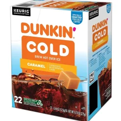 Keurig K-Cups<Dunkin' Cold Caramel Iced Coffee Keurig® K-Cup® Pods, Medium Dark Roast, 88/Carton (5000375314CT)