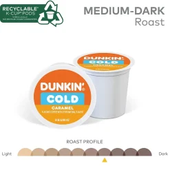 Keurig K-Cups<Dunkin' Cold Caramel Iced Coffee Keurig® K-Cup® Pods, Medium Dark Roast, 88/Carton (5000375314CT)