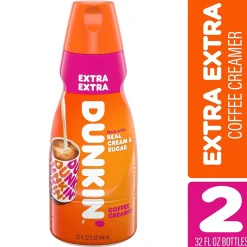 Milk & Creamer<Dunkin' Extra Extra Coffee Creamer, 32 Oz, 2PK