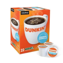 Keurig K-Cups<Dunkin' French Vanilla Coffee Keurig® K-Cup® Pods, Medium Roast, 22/Box (5000363272)