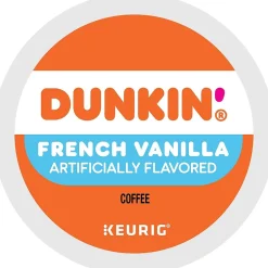 Keurig K-Cups<Dunkin' French Vanilla Coffee Keurig® K-Cup® Pods, Medium Roast, 22/Box (5000363272)