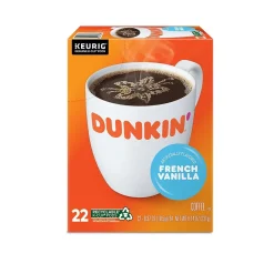 Keurig K-Cups<Dunkin' French Vanilla Coffee Keurig® K-Cup® Pods, Medium Roast, 22/Box (5000363272)
