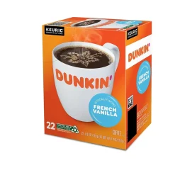 Keurig K-Cups<Dunkin' French Vanilla Coffee Keurig® K-Cup® Pods, Medium Roast, 22/Box (5000363272)