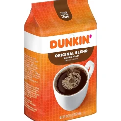 Coffee<Dunkin' Original Blend Ground Coffee, Medium Roast, 18 oz. (SMU01641)