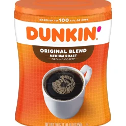 Coffee<Dunkin' Original Blend Ground Coffee, Medium Roast, 30 oz. Canister (8133401102)
