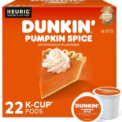 Keurig K-Cups<Dunkin' Pumpkin Spice Coffee Keurig® K-Cup® Pods, Light Roast, 22/Box (5000202812)