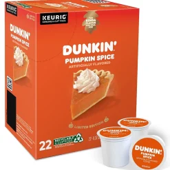 Keurig K-Cups<Dunkin' Pumpkin Spice Coffee Keurig® K-Cup® Pods, Light Roast, 22/Box (5000202812)