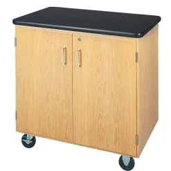 New Mobile Storage Solid Oak Wood Cabinet With Plastic Laminate Top Storage Cabinets