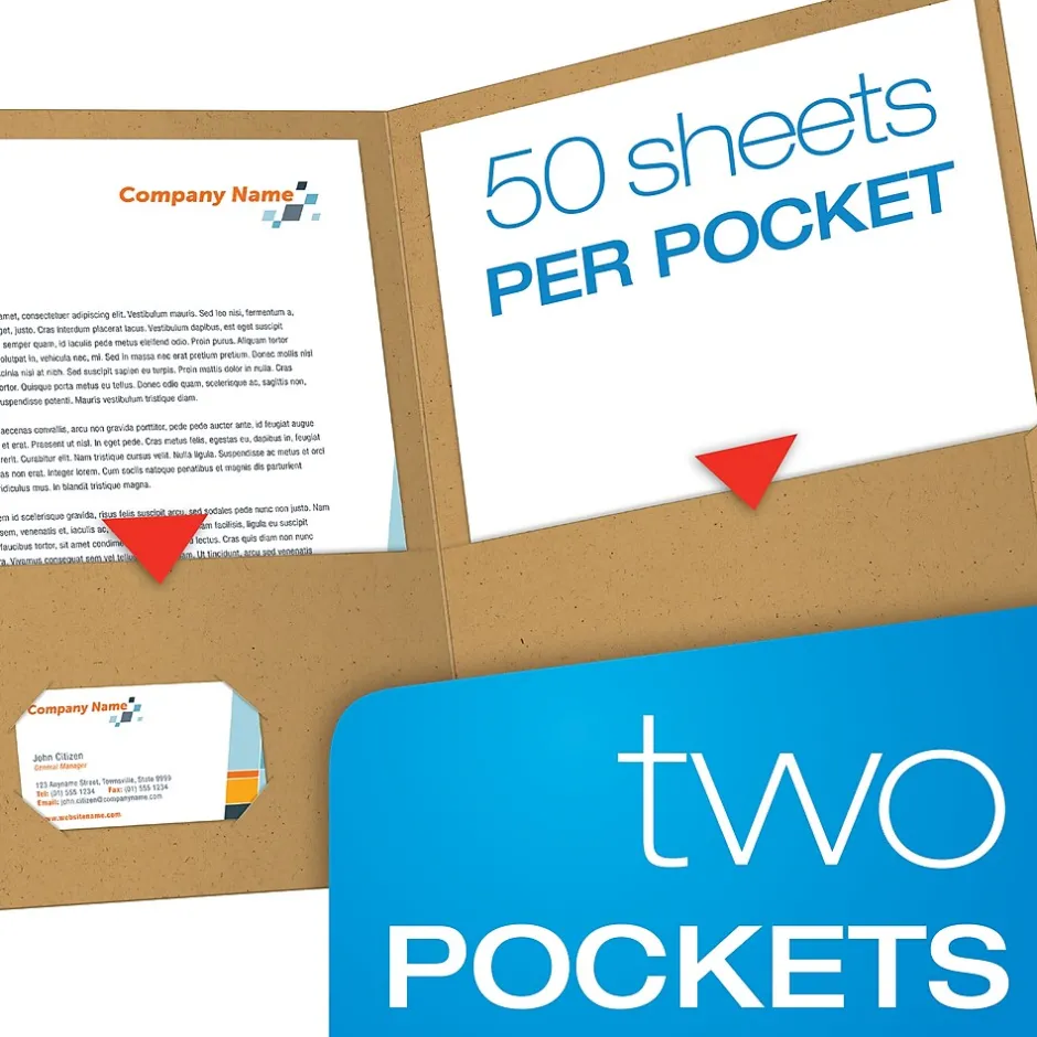 Esselte Earthwise by Oxford 2-Pocket Presentation Folders, Assorted Colors, 25/Box (OXF 78513)