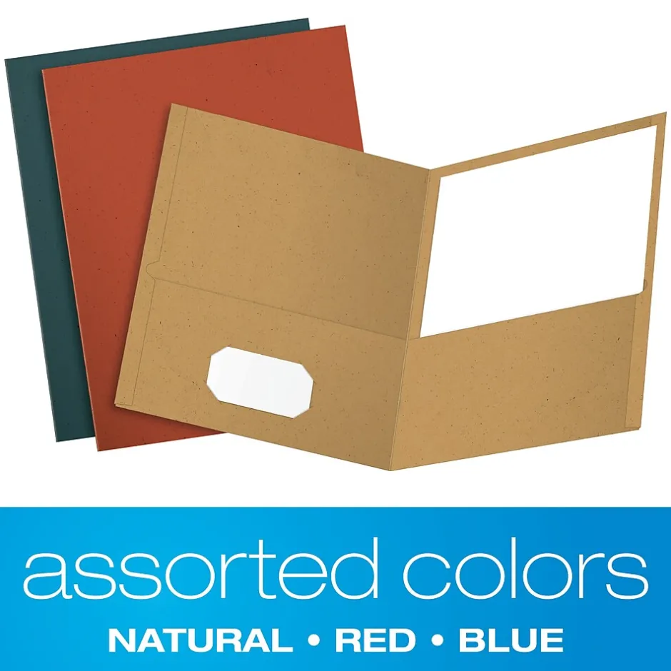 Esselte Earthwise by Oxford 2-Pocket Presentation Folders, Assorted Colors, 25/Box (OXF 78513)