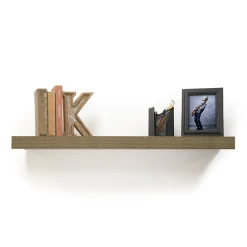 Outlet Mixed Materials Mounted Wall Shelf, 48", Gray Oak (9602042E) Shelving