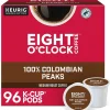 Keurig K-Cups<Eight O'Clock 100% Colombian Peaks Coffee, Keurig K-Cup Pod, Medium Roast, 24/Box, 4 Boxes/Carton (6407CT)