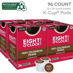 Keurig K-Cups<Eight O'Clock 100% Colombian Peaks Coffee, Keurig K-Cup Pod, Medium Roast, 24/Box, 4 Boxes/Carton (6407CT)