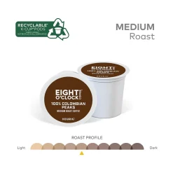 Keurig K-Cups<Eight O'Clock 100% Colombian Peaks Coffee, Keurig K-Cup Pod, Medium Roast, 24/Box, 4 Boxes/Carton (6407CT)