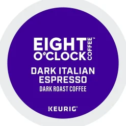 Keurig K-Cups<Eight O'Clock Dark Italian Espresso Keurig® K-Cup® Pods, Dark Roast, 24/Box (6408)