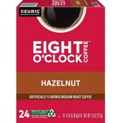 Keurig K-Cups<Eight O'Clock Hazelnut Coffee Keurig® K-Cup® Pods, Medium Roast, 24/Box (6406)