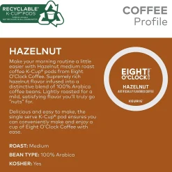 Keurig K-Cups<Eight O'Clock Hazelnut Coffee Keurig® K-Cup® Pods, Medium Roast, 24/Box (6406)