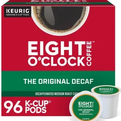 Keurig K-Cups<Eight O'Clock The Original Decaf Coffee, Keurig K-Cup Pod, Medium Roast, 96/Carton (6425CT)