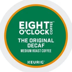 Keurig K-Cups<Eight O'Clock The Original Decaf Coffee, Keurig K-Cup Pod, Medium Roast, 96/Carton (6425CT)