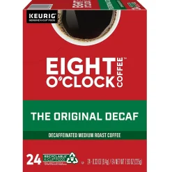 Keurig K-Cups<Eight O'Clock The Original Decaf Coffee, Keurig K-Cup Pod, Medium Roast, 96/Carton (6425CT)