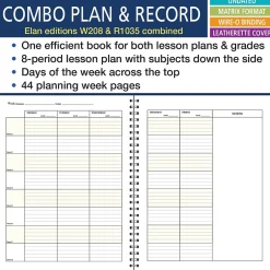 New Undated Combination Plan and Record Book, 8.5" x 11", 30/Pack (PR8-1035-CP) Grade Books