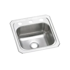Sinks<Elkay Celebrity 15" x 15" x 6-1/8", Single Bowl Top Mount Bar Sink, Brushed Satin (BCR153)