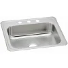 Sinks<Elkay Celebrity 3-Hole Single-Bowl Drop In Kitchen Sink, 21.25" x 25" x 6.88", Stainless Steel, Brushed Satin (CR25213)