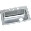 Sinks<Elkay Celebrity 3-Hole Single-Bowl Drop In Kitchen Sink, 21.25" x 25" x 5.38", Stainless Steel, Brushed Satin (GECR2521R3)
