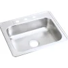 Sinks<Elkay Dayton Stainless Steel 25" x 21-1/4" x 6-9/16", Single Bowl Top Mount Sink, Satin (D125213)