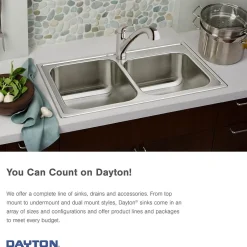 Sinks<Elkay Dayton Stainless Steel 15" x 15" x 5-3/16", Single Bowl Top Mount Bar Sink, Satin (D115161)