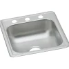 Sinks<Elkay Dayton Stainless Steel 17" x 19" x 6-1/8", Single Bowl Top Mount Bar Sink, Satin (D117193)