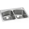 Sinks<Elkay Dayton Stainless Steel 33" x 22" x 8", Equal Double Bowl Dual Mount Sink (DPXSR233222R)