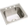 Sinks<Elkay Dayton Stainless Steel 20" x 20" x 10-1/8", Single Bowl Top Mount Laundry Sink (DPC12020101)