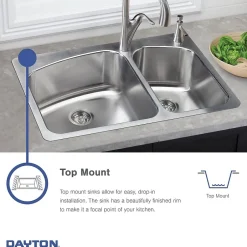 Sinks<Elkay Dayton Stainless Steel 20" x 20" x 10-1/8", Single Bowl Top Mount Laundry Sink (DPC12020101)