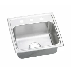 Sinks<Elkay Gourmet 19" Single Basin Drop In Stainless Steel Kitchen Sink (LRADQ1918650)