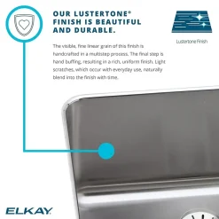 Sinks<Elkay Gourmet 19" Single Basin Drop In Stainless Steel Kitchen Sink (LRADQ1918650)
