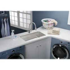 Sinks<Elkay Lustertone Classic Single-Bowl Undermount Sink, 18.25" x 23.5" x 12", Stainless Steel, Lustrous Satin (ELUH211512)