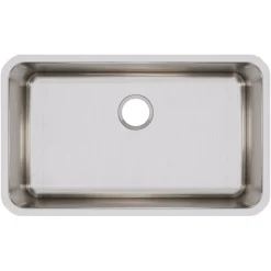 Sinks<Elkay Lustertone Classic Single-Bowl Undermount Sink, 10" x 30.5" x 18.5", Stainless Steel, Lustrous Satin (ELUH281610)