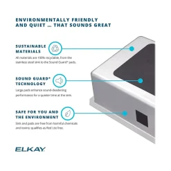 Sinks<Elkay Lustertone Classic Single-Bowl Undermount Sink, 10" x 30.5" x 18.5", Stainless Steel, Lustrous Satin (ELUH281610)