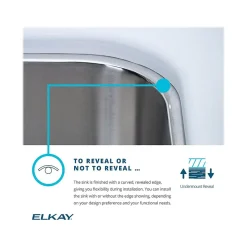 Sinks<Elkay Lustertone Classic Single-Bowl Undermount Sink w/Perfect Drain, 18.5" x 14" x 6.88", Stainless Steel, Lustrous Satin