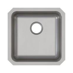 Sinks<Elkay Lustertone Classic Single-Bowl Undermount Kitchen Sink, 18.5" x 18.5" x 5.38", Stainless Steel, Lustrous Satin