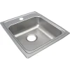 Sinks<Elkay Lustertone Classic 1-Hole Single-Bowl Drop In Sink, 6" x 17" x 20", Stainless Steel, Lustrous Satin (LRAD1720601)