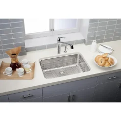 Sinks<Elkay Lustertone Stainless Steel 26-1/2" x 18-1/2" x 8", Single Bowl Undermount Sink with Perfect Drain (ELUH2416PD)