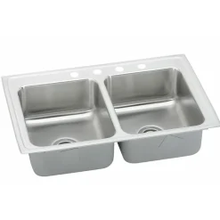 Sinks<Elkay Pacemaker 43" Double Basin Drop In Stainless Steel Kitchen Sink (PSR43221)