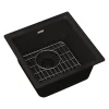 Sinks<Elkay Quartz Classic Single-Bowl Drop In/Undermount Kitchen Sink, 15.75" x 15.75" x 7.69", Quartz, Black (ELG1616BK0C)