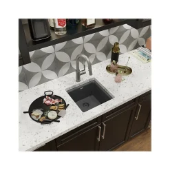 Sinks<Elkay Quartz Luxe Drop-In/Undermount Single-Bowl Bar Sink, Charcoal (ELX1616CH0)